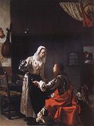 MIERIS, Frans van, the Elder Tavern scene Spain oil painting artist